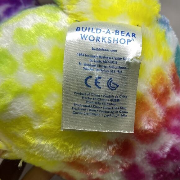 Build‎ A Bear Cat Plush Stuffed 17" Rainbow Cheetah Lisa Frank Collaboration - Picture 6 of 7